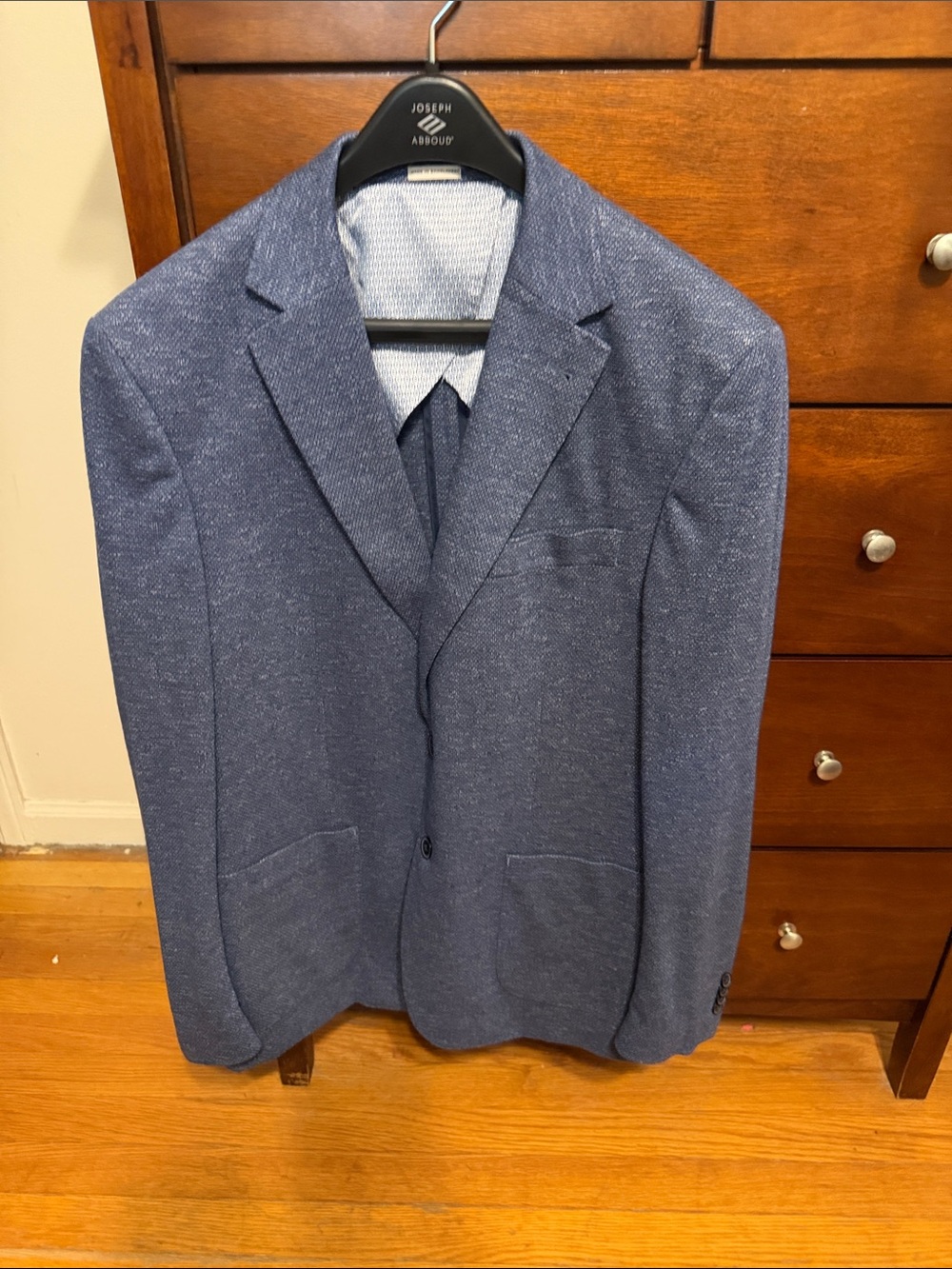 Joseph Abboud Modern Fit 2 Button Navy Heather Knit Sport Coat